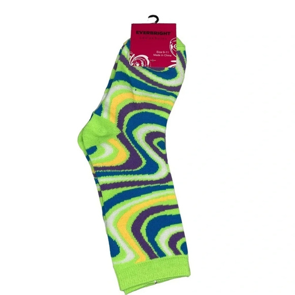 Everbright Women's Colorful Swirl Socks  Sz: 9-11 - Picture 6 of 8